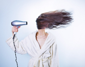 drying curly hair